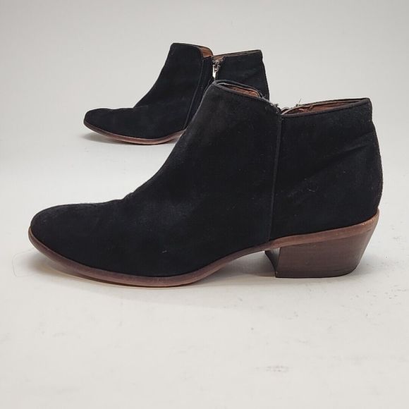 Sam Edelman Ankle Bootie Black Suede 1.75" Heel Women's 8.5 Zip Boot Shoe - Picture 2 of 16